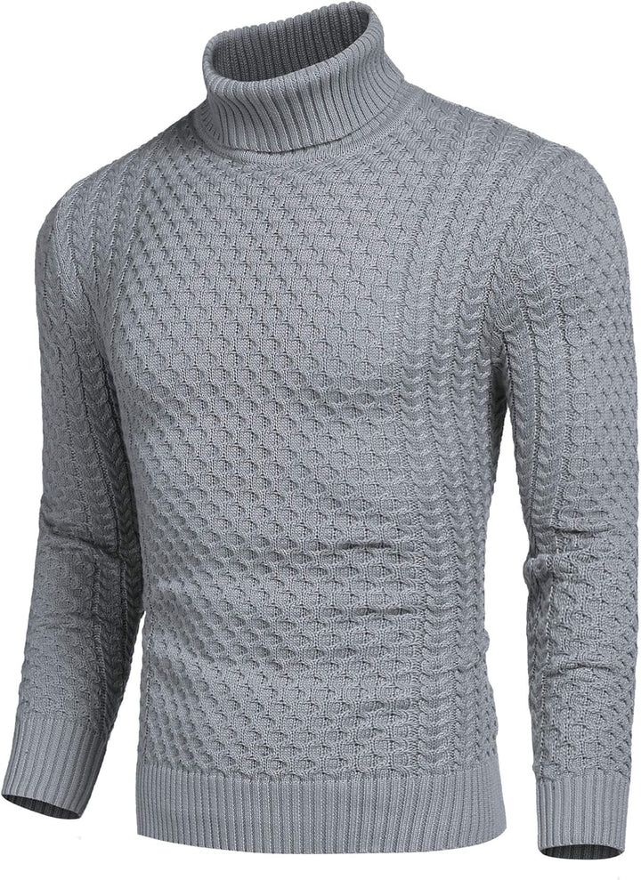 Casual Knit Men's Turtleneck - Sander-Black-S-Nora Luxe