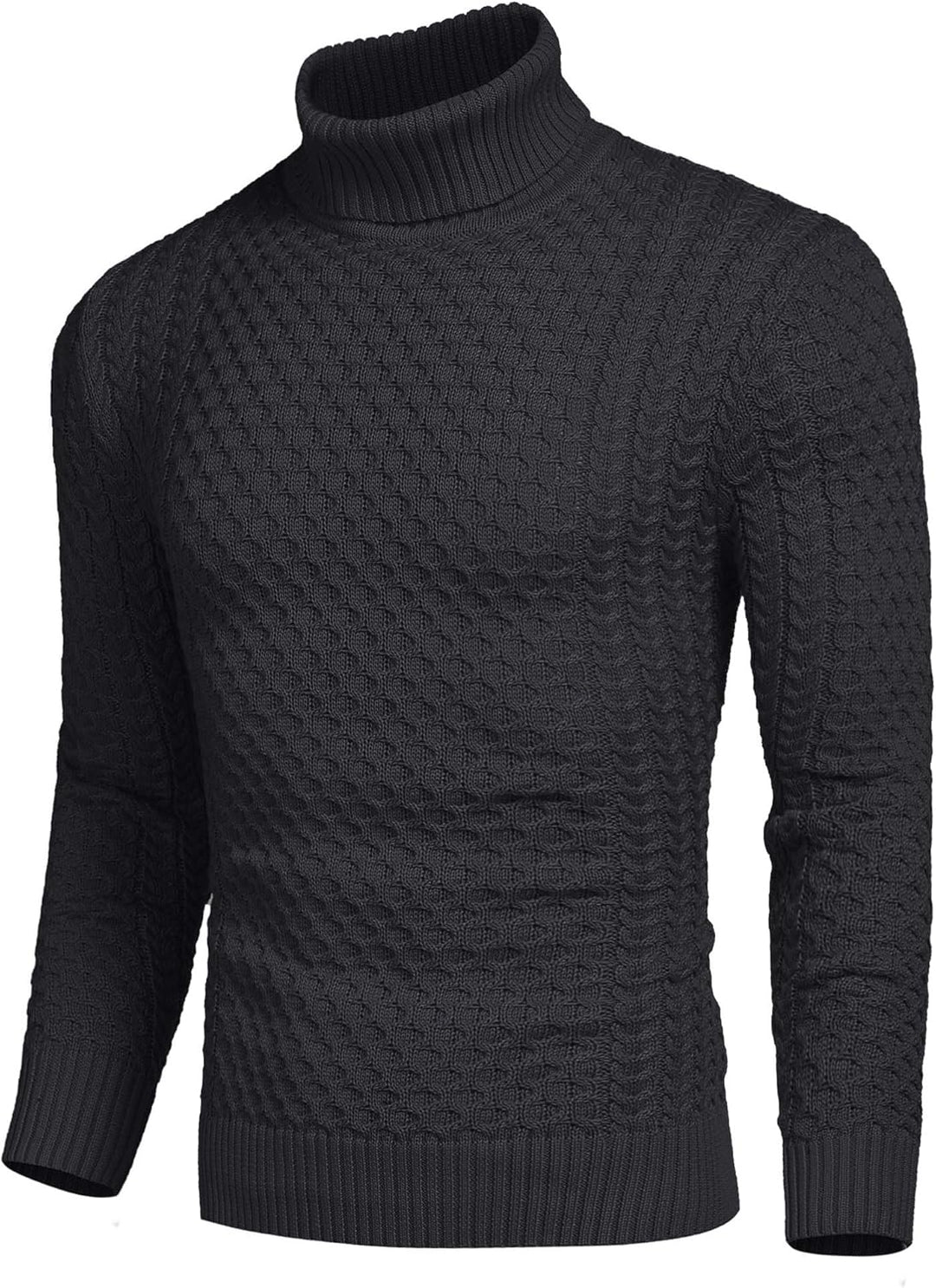 Casual Knit Men's Turtleneck - Sander-Black-S-Nora Luxe