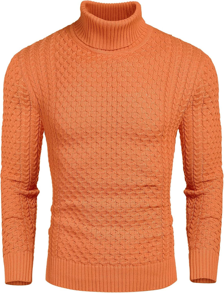 Casual Knit Men's Turtleneck - Sander-Black-S-Nora Luxe