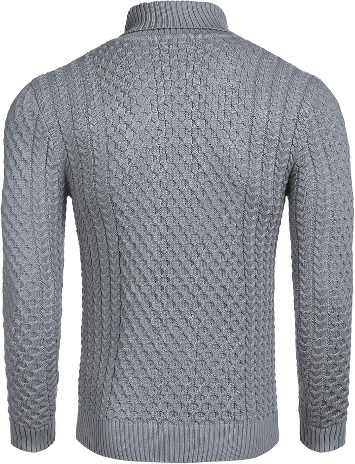 Casual Knit Men's Turtleneck - Sander-Black-S-Nora Luxe