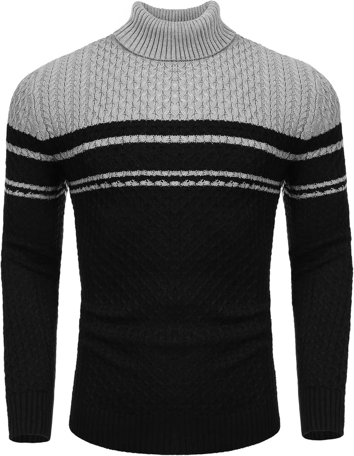 Casual Knit Men's Turtleneck - Sander-Black-S-Nora Luxe
