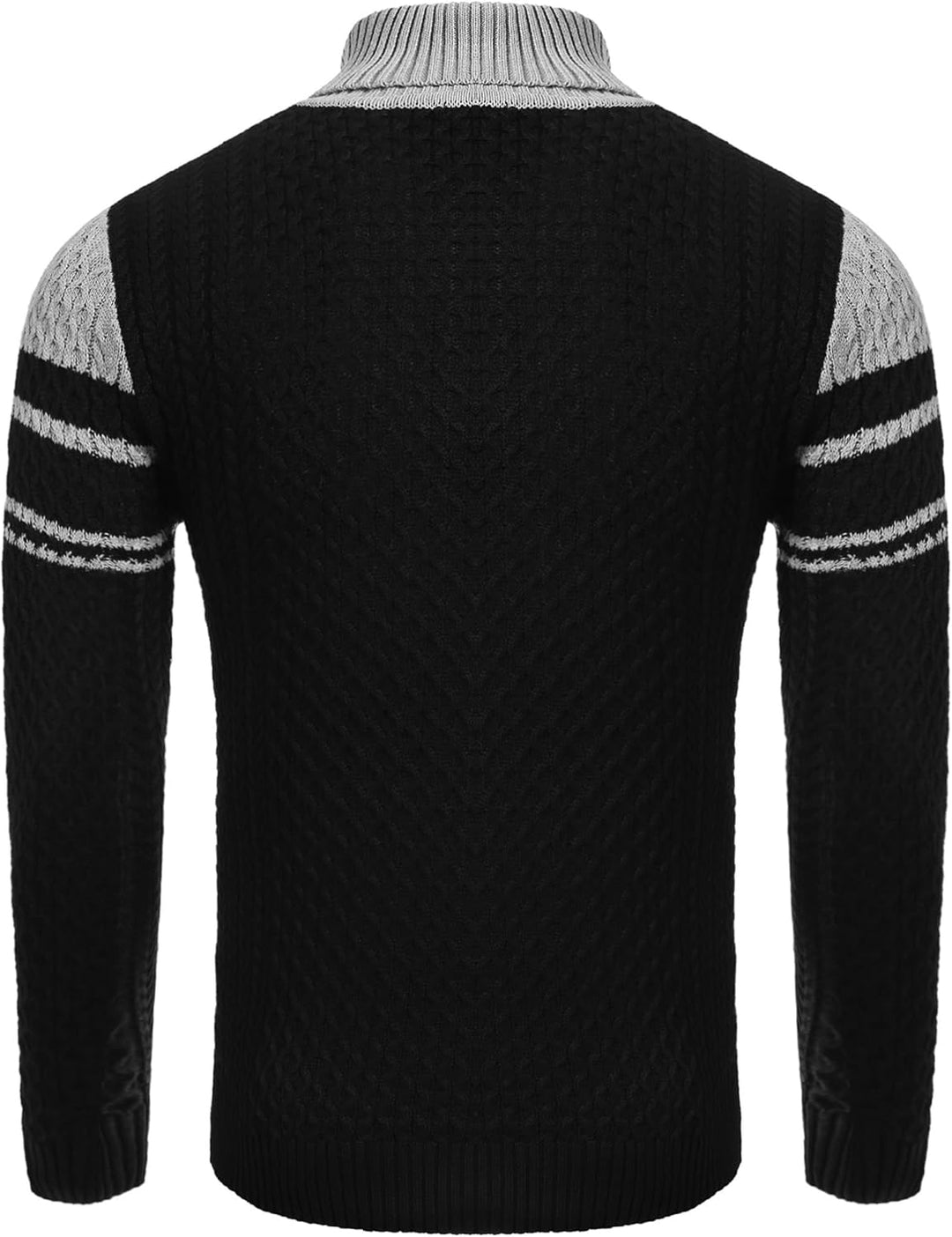 Casual Knit Men's Turtleneck - Sander-Black-S-Nora Luxe