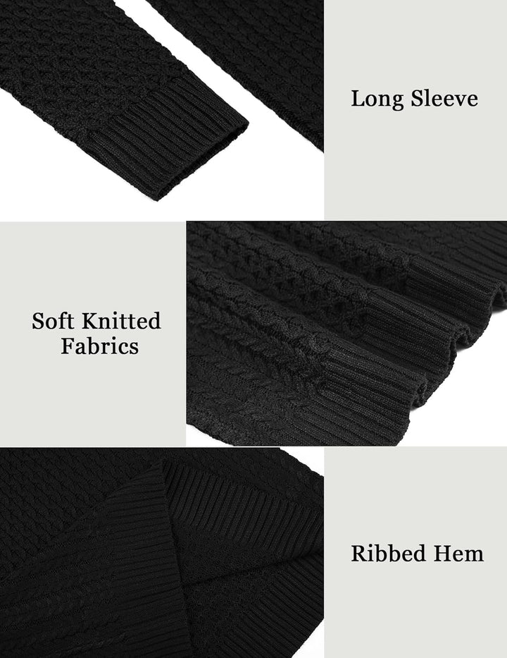 Casual Knit Men's Turtleneck - Sander-Black-S-Nora Luxe