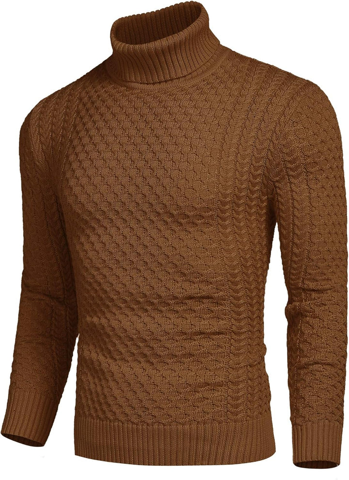Casual Knit Men's Turtleneck - Sander-Black-S-Nora Luxe