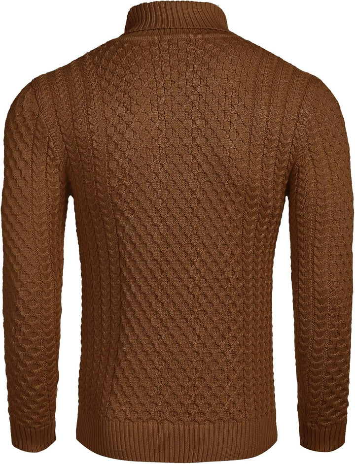 Casual Knit Men's Turtleneck - Sander-Black-S-Nora Luxe