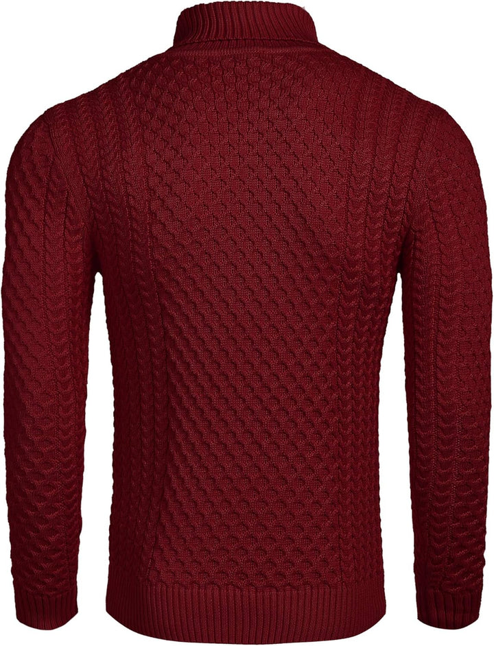 Casual Knit Men's Turtleneck - Sander-Black-S-Nora Luxe