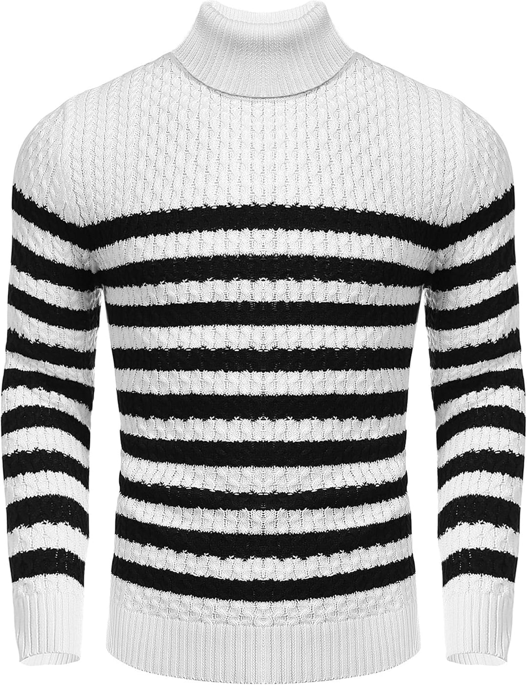 Casual Knit Men's Turtleneck - Sander-Black-S-Nora Luxe