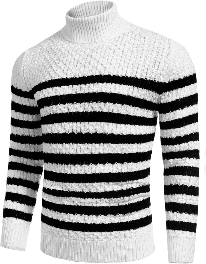 Casual Knit Men's Turtleneck - Sander-Black-S-Nora Luxe