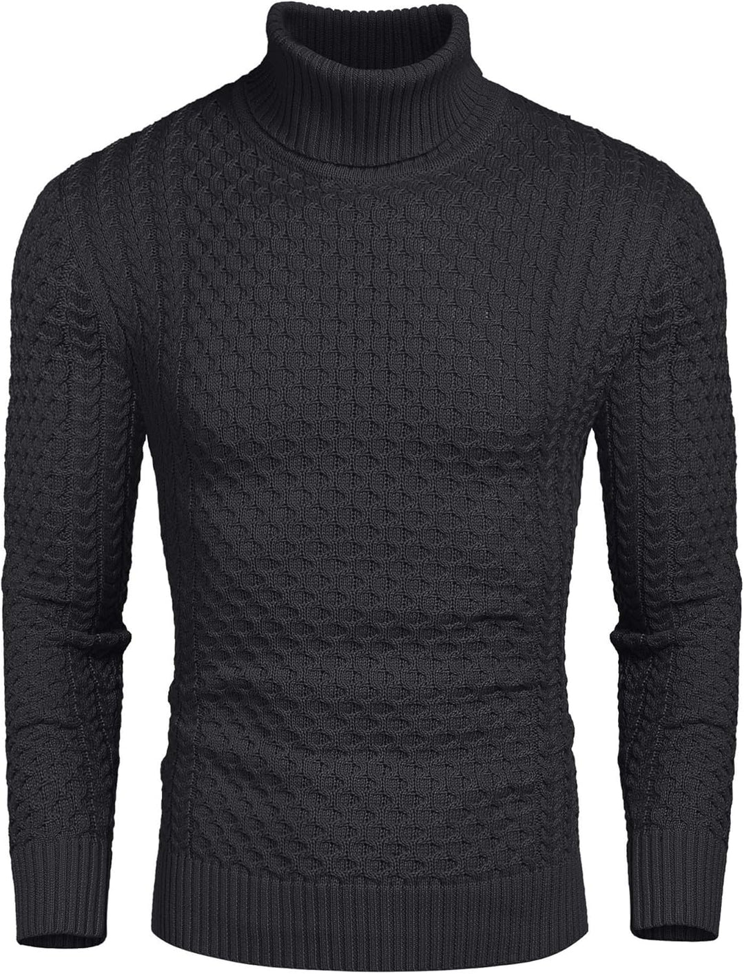 Casual Knit Men's Turtleneck - Sander-Dark Gray-S-Nora Luxe