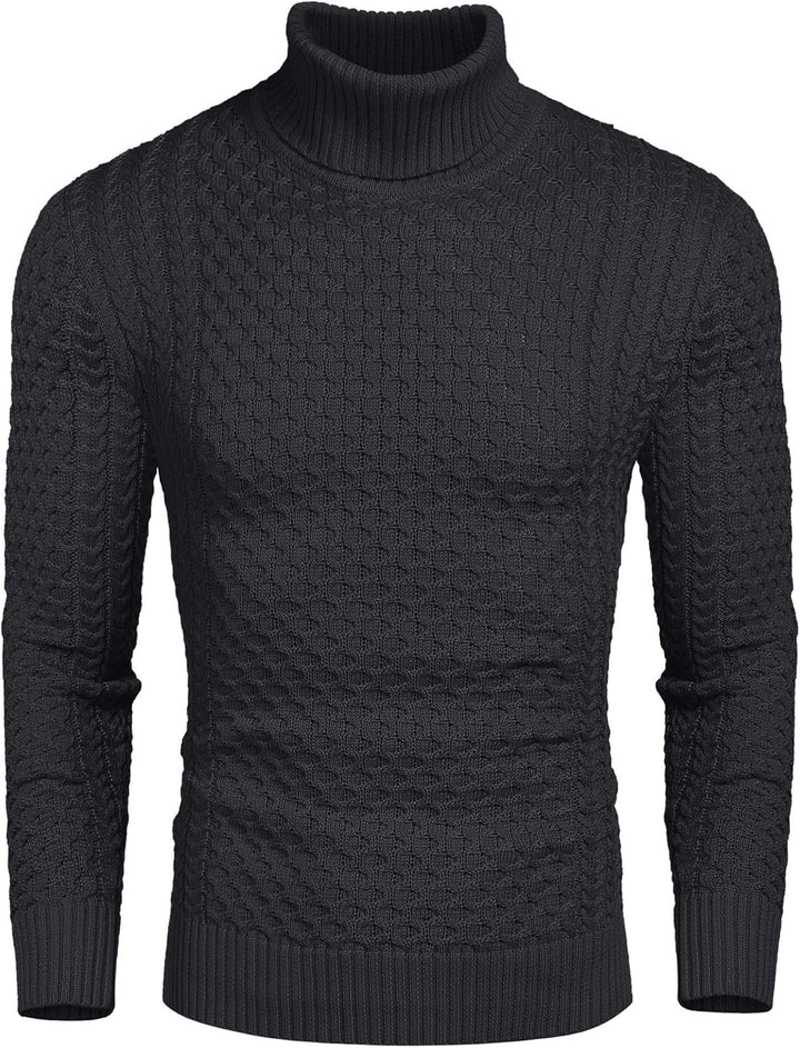 Casual Knit Men's Turtleneck - Sander-Dark Gray-S-Nora Luxe
