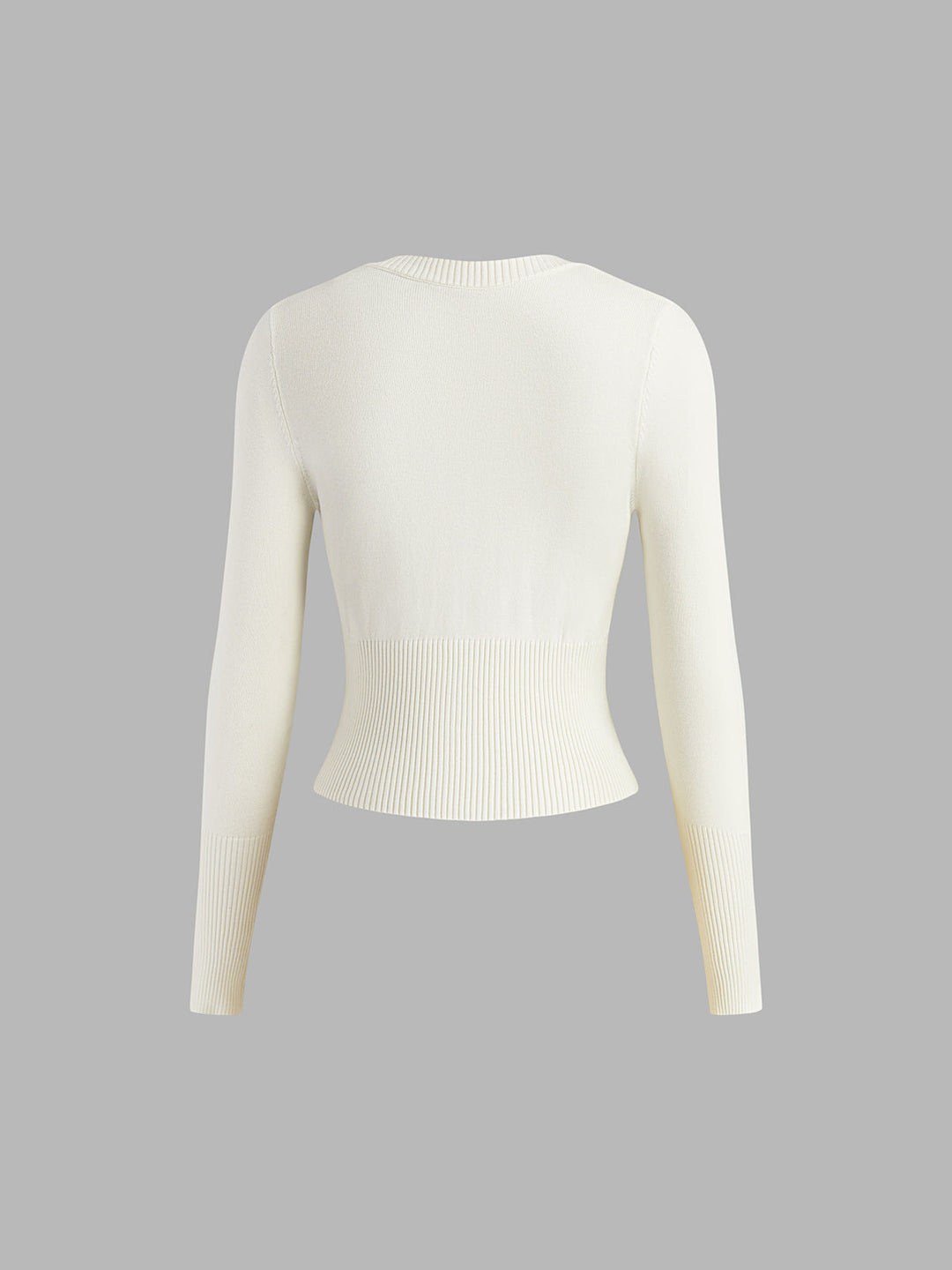 Casual Knitted Ladies Shirt - Elodie-White-XS-Nora Luxe