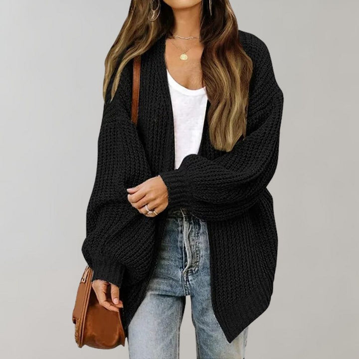 Casual Knitted Women's Cardigan - Aria-Black-S-Nora Luxe