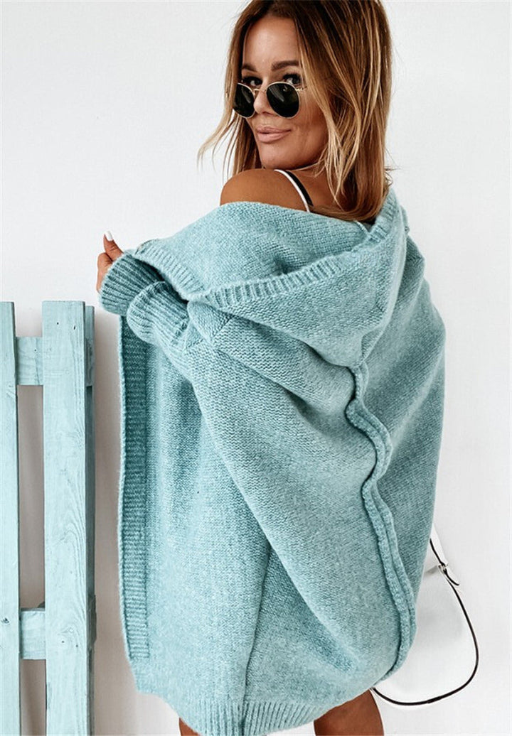 Casual Knitted Women's Cardigan - Eliza-Orange-S-Nora Luxe