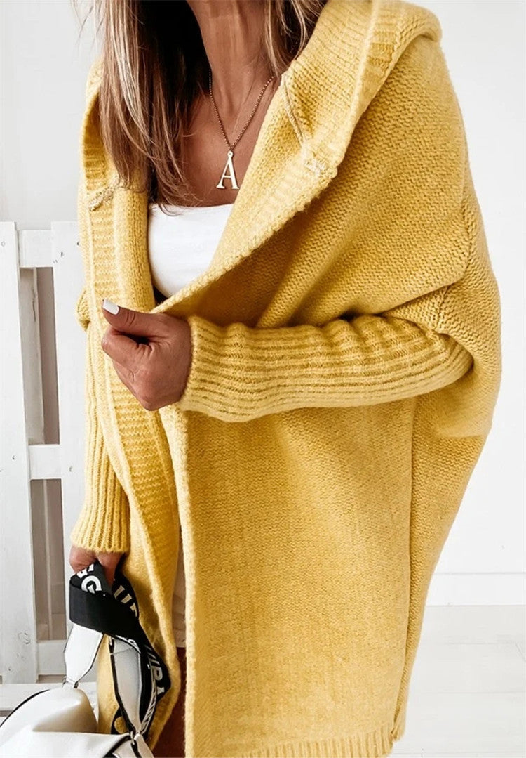 Casual Knitted Women's Cardigan - Eliza-Yellow-S-Nora Luxe