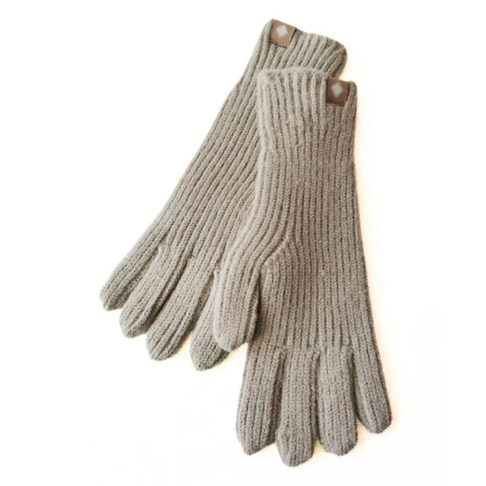 Casual Knitted Women's Gloves - Elara-Khaki-Nora Luxe