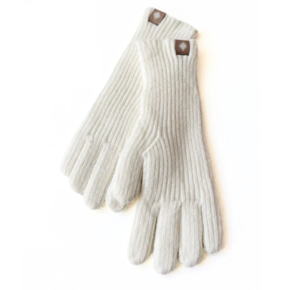 Casual Knitted Women's Gloves - Elara-White-Nora Luxe