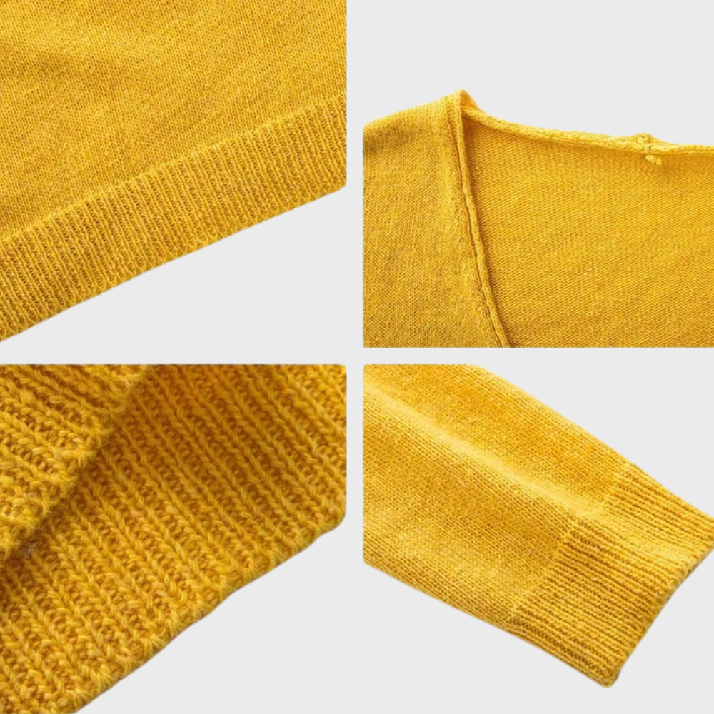 Casual Knitted Women's Sweater - Mila-Yellow-S-Nora Luxe