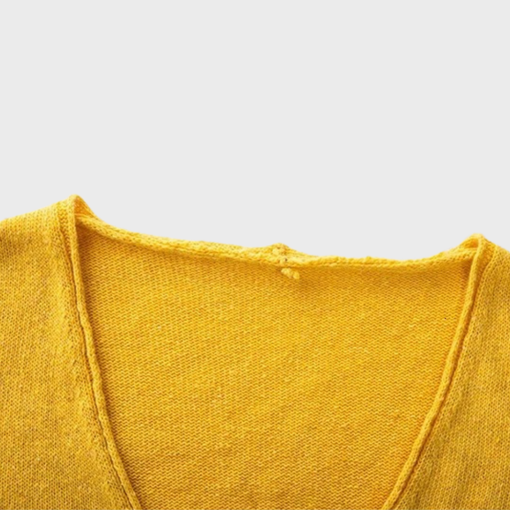 Casual Knitted Women's Sweater - Mila-Yellow-S-Nora Luxe