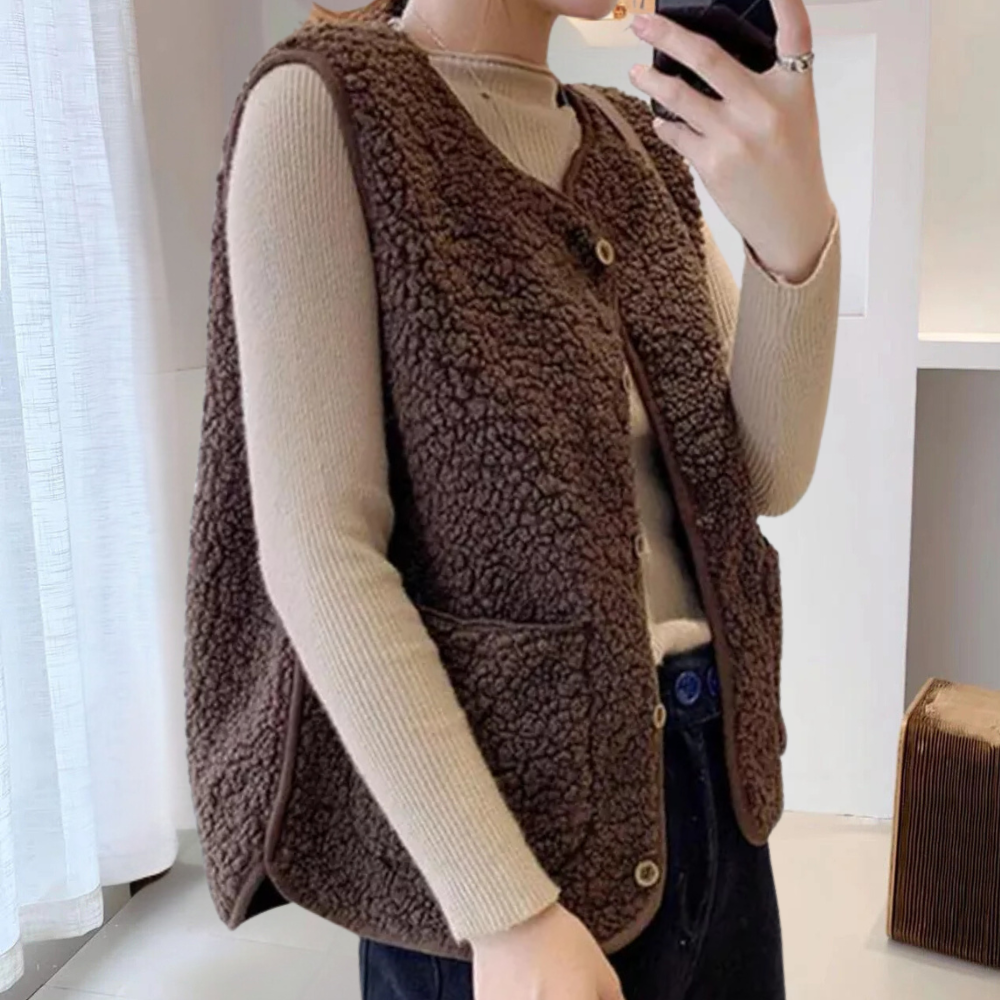 Casual Knotted Women's Gilet - Noa-Beige-XS-Nora Luxe