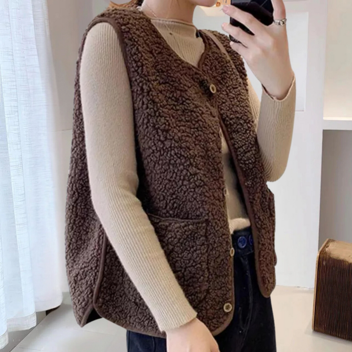 Casual Knotted Women's Gilet - Noa-Beige-XS-Nora Luxe