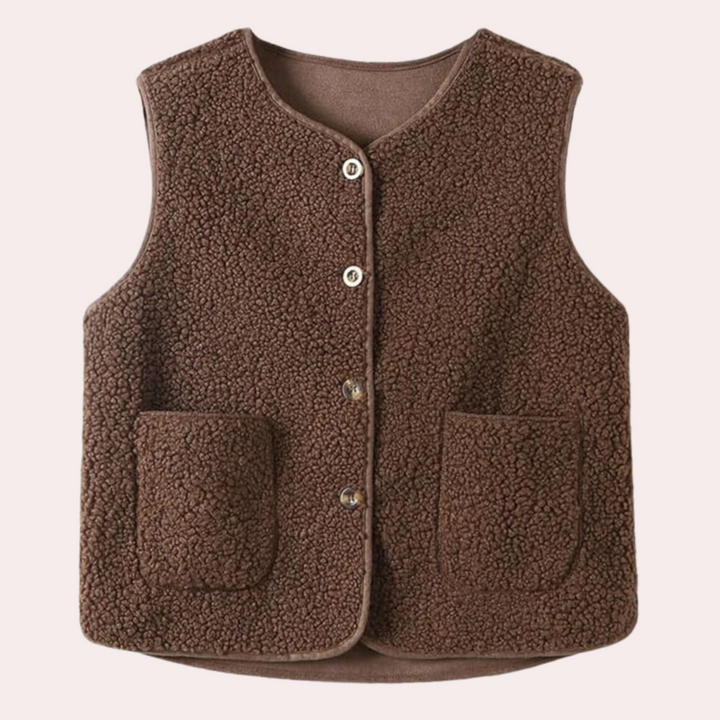 Casual Knotted Women's Gilet - Noa-Brown-XS-Nora Luxe
