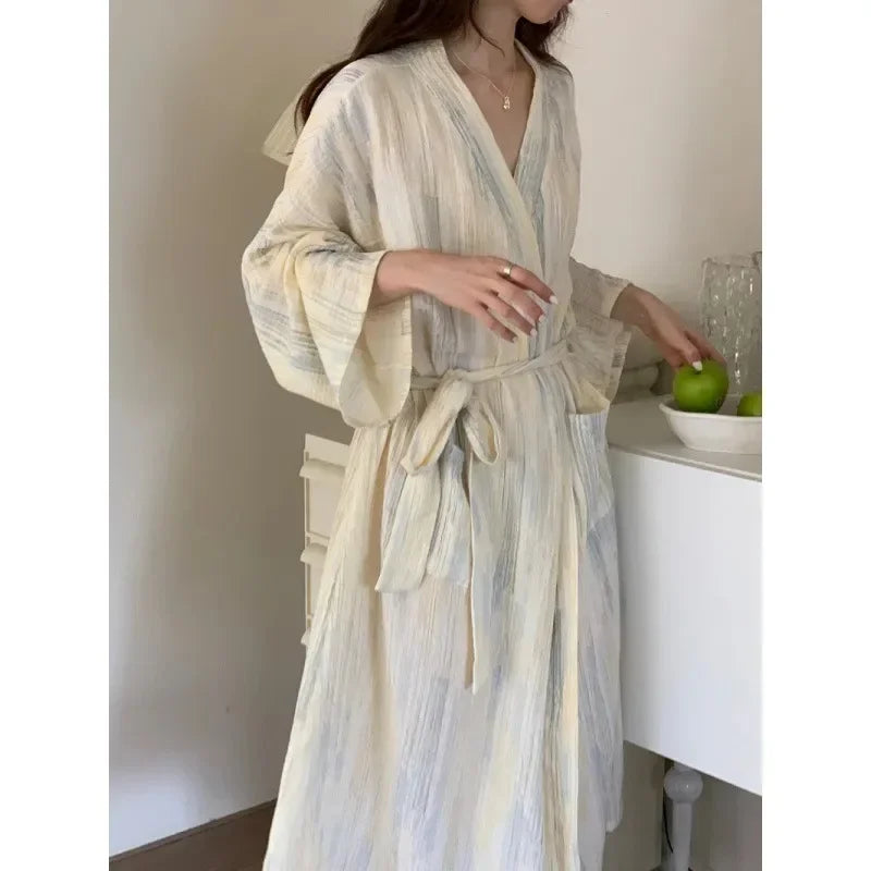 Casual Ladies Summer Bathrobe with Kimono Design – Hana-S-State of Style