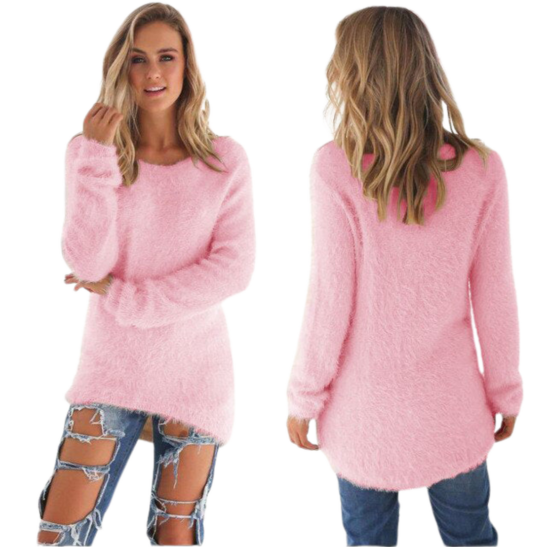 Casual Ladies Sweater - Ella-Light Pink-S-Nora Luxe