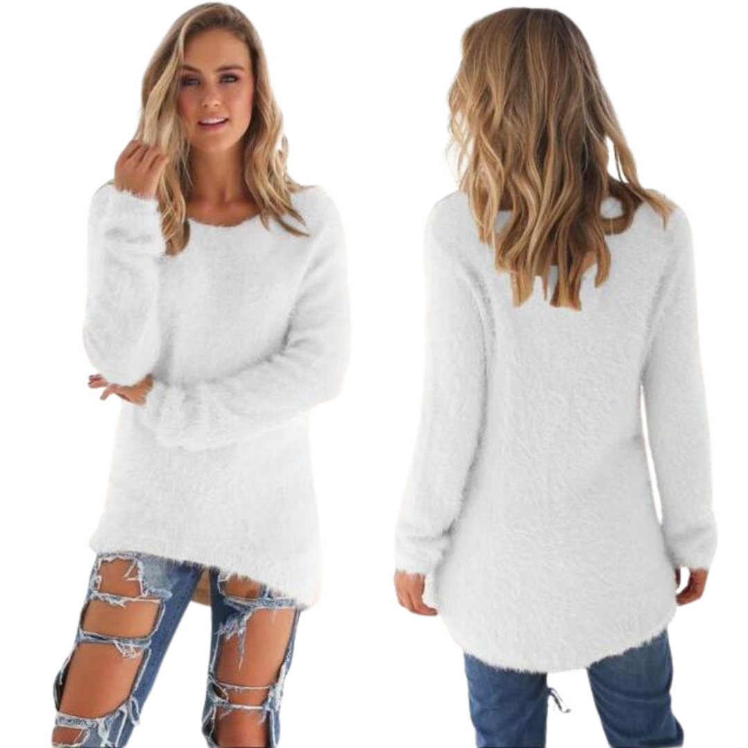 Casual Ladies Sweater - Ella-White-S-Nora Luxe