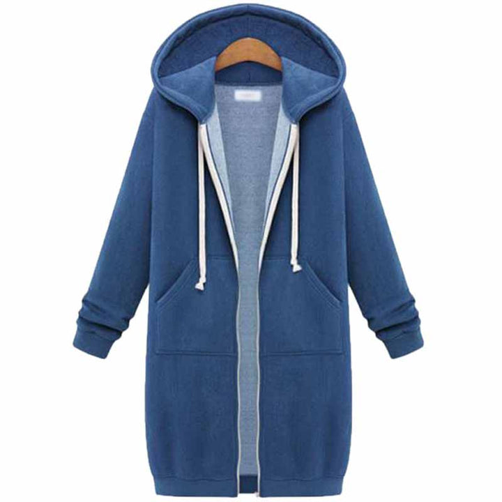 Casual Lang Women's Jacket - CozyZip-Blue-M-Nora Luxe