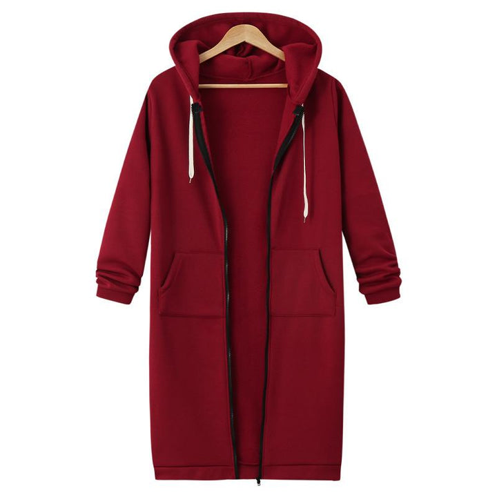 Casual Lang Women's Jacket - CozyZip-Bordeaux Red-M-Nora Luxe