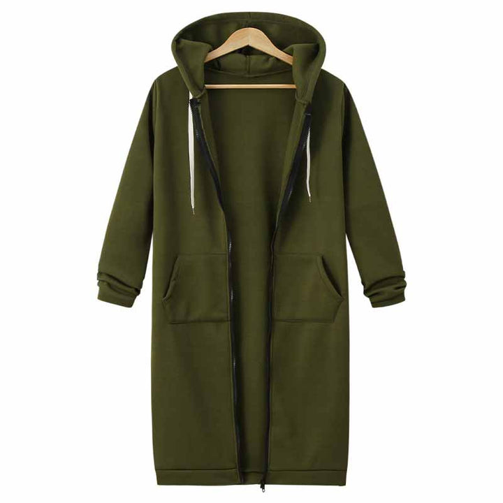 Casual Lang Women's Jacket - CozyZip-Olive Green-M-Nora Luxe