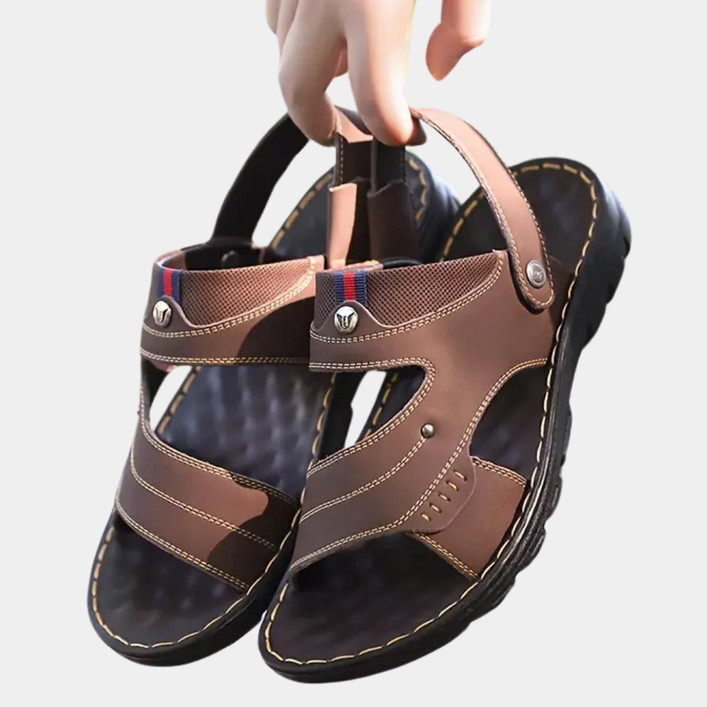Casual Learning Sandals for Men - Leon-Black-6.5-Nora Luxe