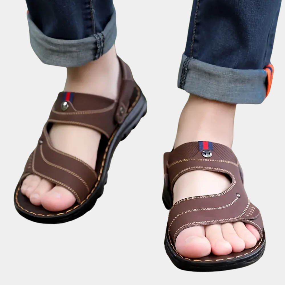 Casual Learning Sandals for Men - Leon-Black-6.5-Nora Luxe