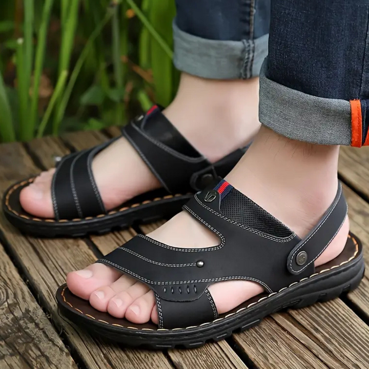 Casual Learning Sandals for Men - Leon-Black-6.5-Nora Luxe