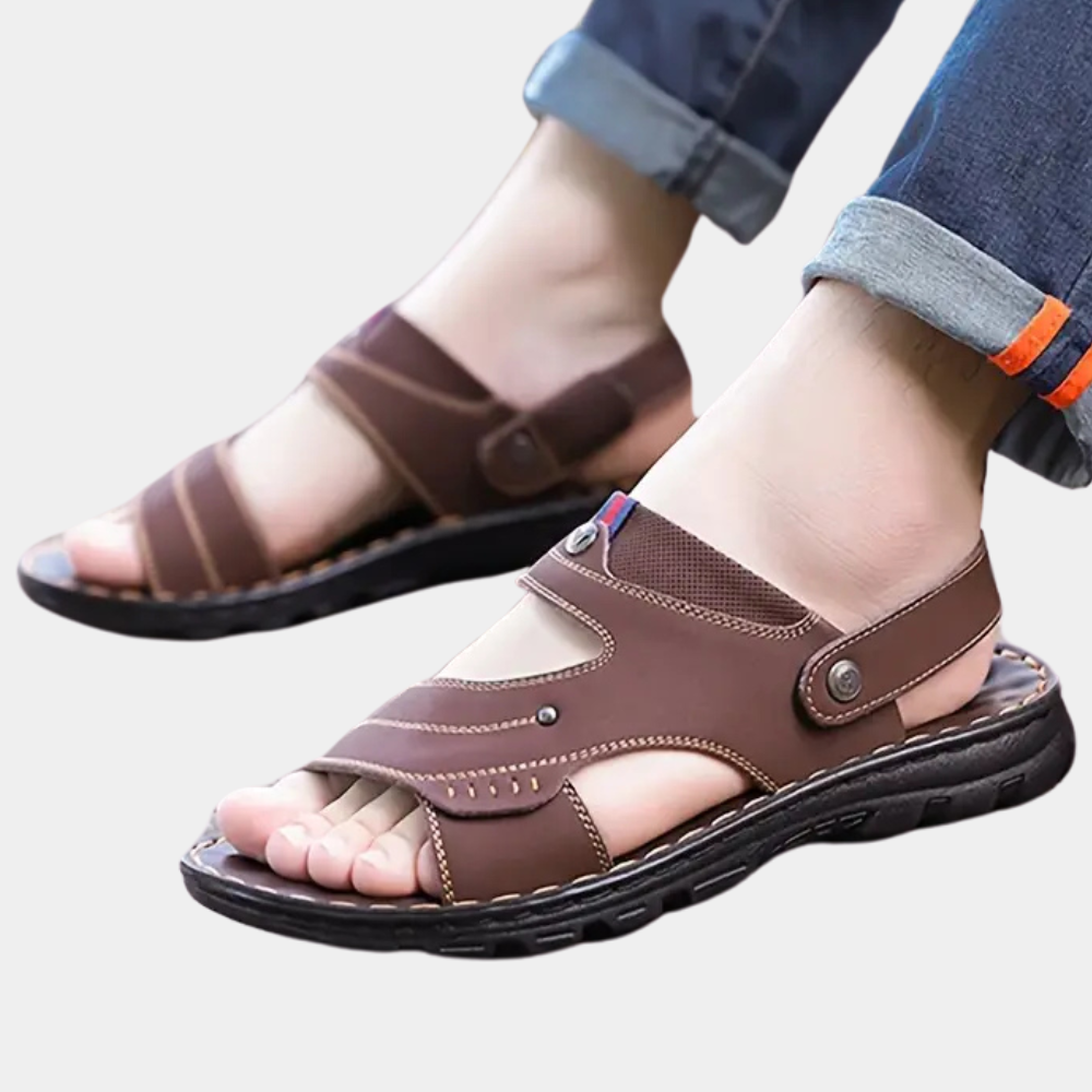 Casual Learning Sandals for Men - Leon-Black-6.5-Nora Luxe