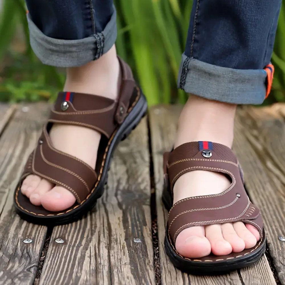 Casual Learning Sandals for Men - Leon-Brown-6.5-Nora Luxe
