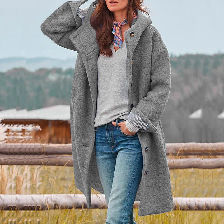 Casual Long Women's Coat - Aria-Gray-S-Nora Luxe