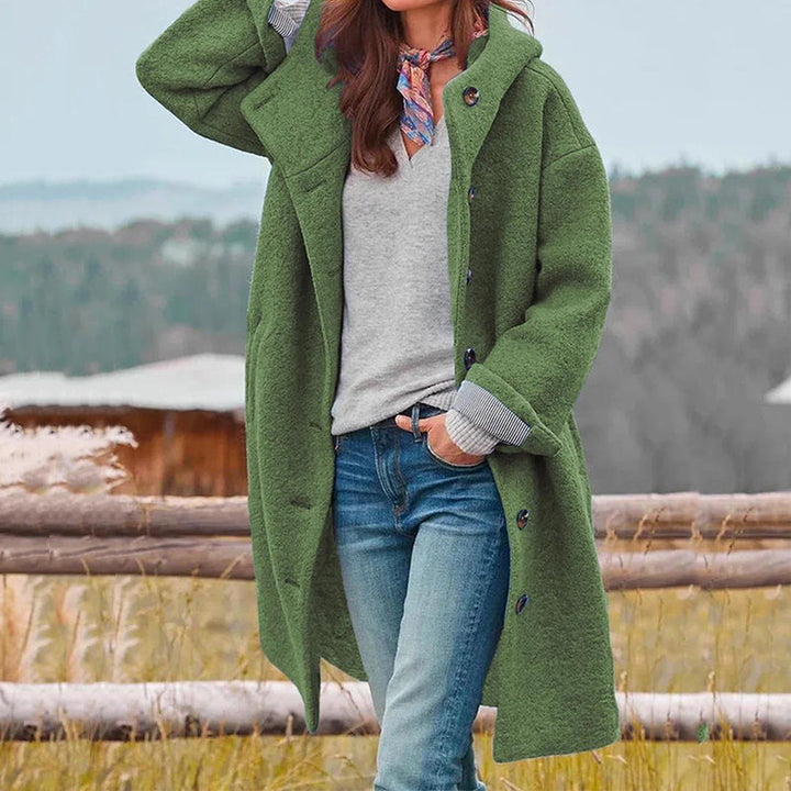Casual Long Women's Coat - Aria-Green-S-Nora Luxe