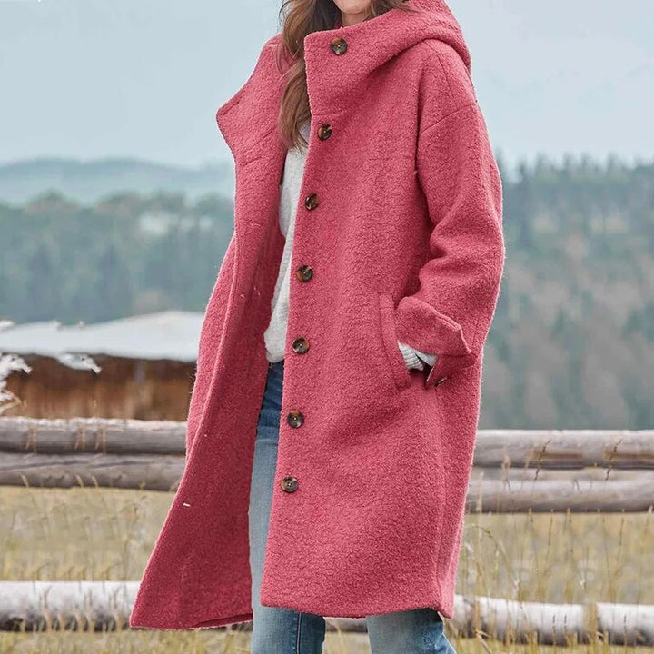 Casual Long Women's Coat - Aria-Pink-S-Nora Luxe