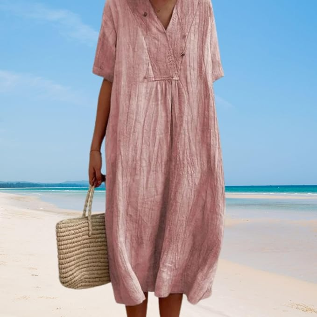 Casual Loose Summer Dress - Lucia-pink-S-Nora Luxe