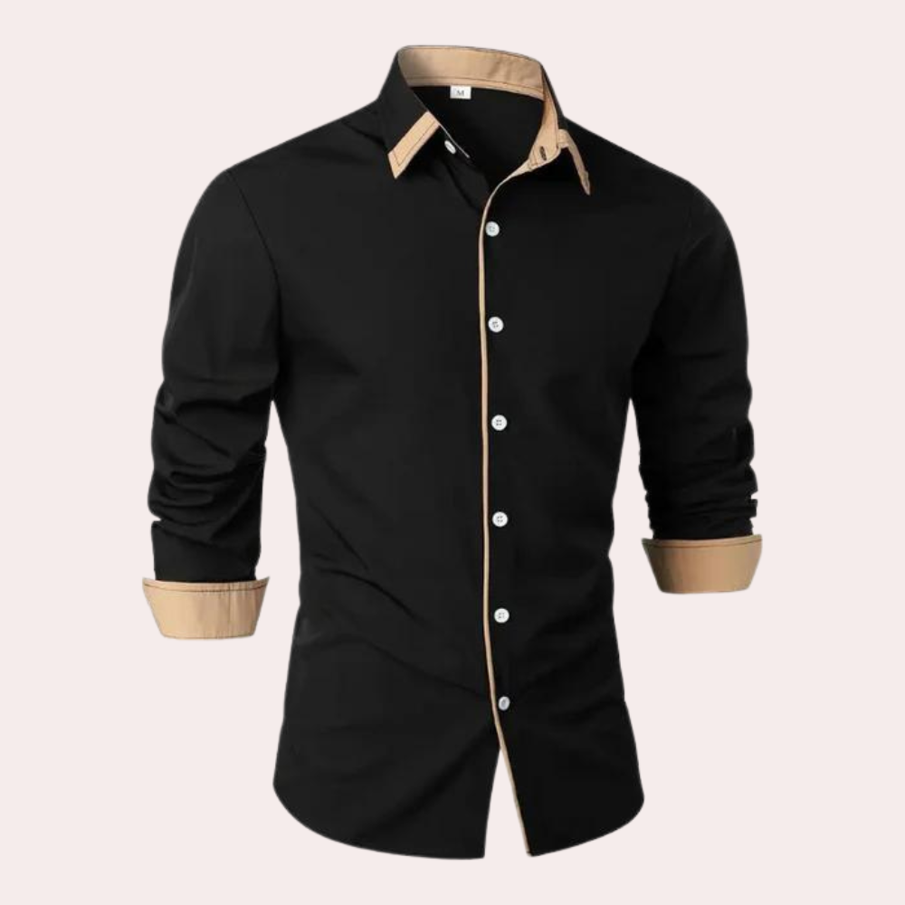 Casual Men's Dress Shirt for Warm Days - Luca-Black-XS-Nora Luxe