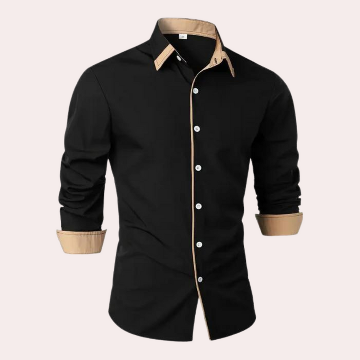 Casual Men's Dress Shirt for Warm Days - Luca-Black-XS-Nora Luxe