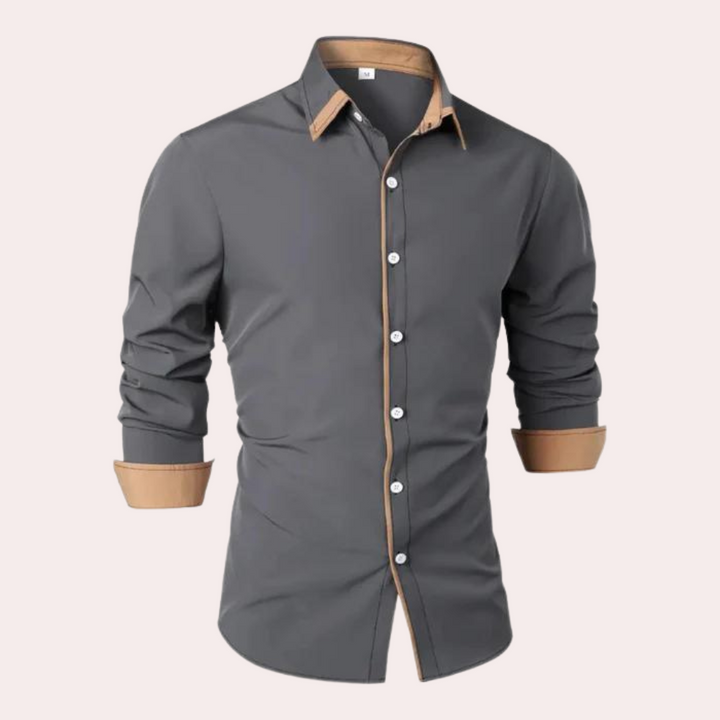 Casual Men's Dress Shirt for Warm Days - Luca-Gray-XS-Nora Luxe