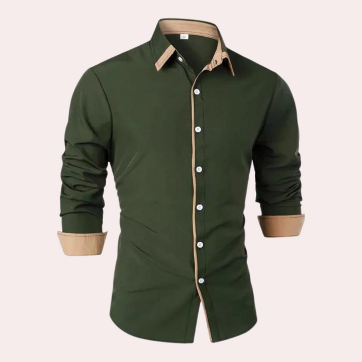 Casual Men's Dress Shirt for Warm Days - Luca-Green-XS-Nora Luxe