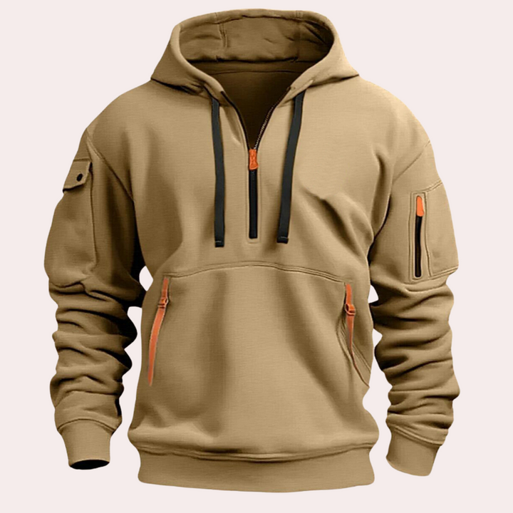 Casual Men's Hoodie - Théo-Khaki-S-Nora Luxe