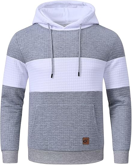 Casual Men's Hoodie - Timo-Light Gray White Stripe-S-Nora Luxe