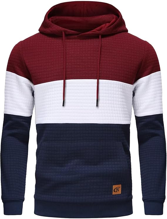 Casual Men's Hoodie - Timo-Red White Blue-S-Nora Luxe