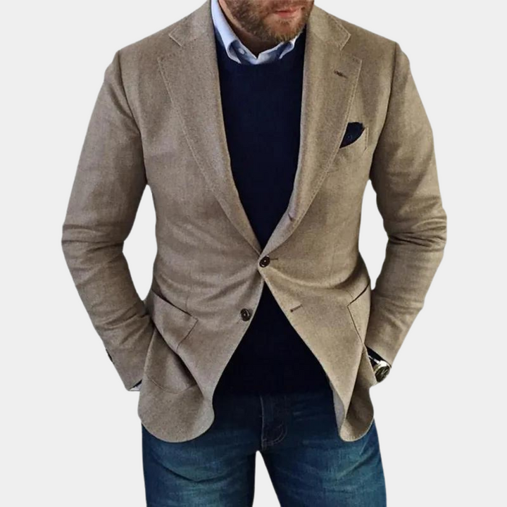 Casual Men's Jacket with Buttons - Mason-Brown-S-Nora Luxe
