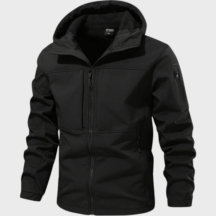 Casual Men's Jacket with Hood - Marco-Black-XS-Nora Luxe