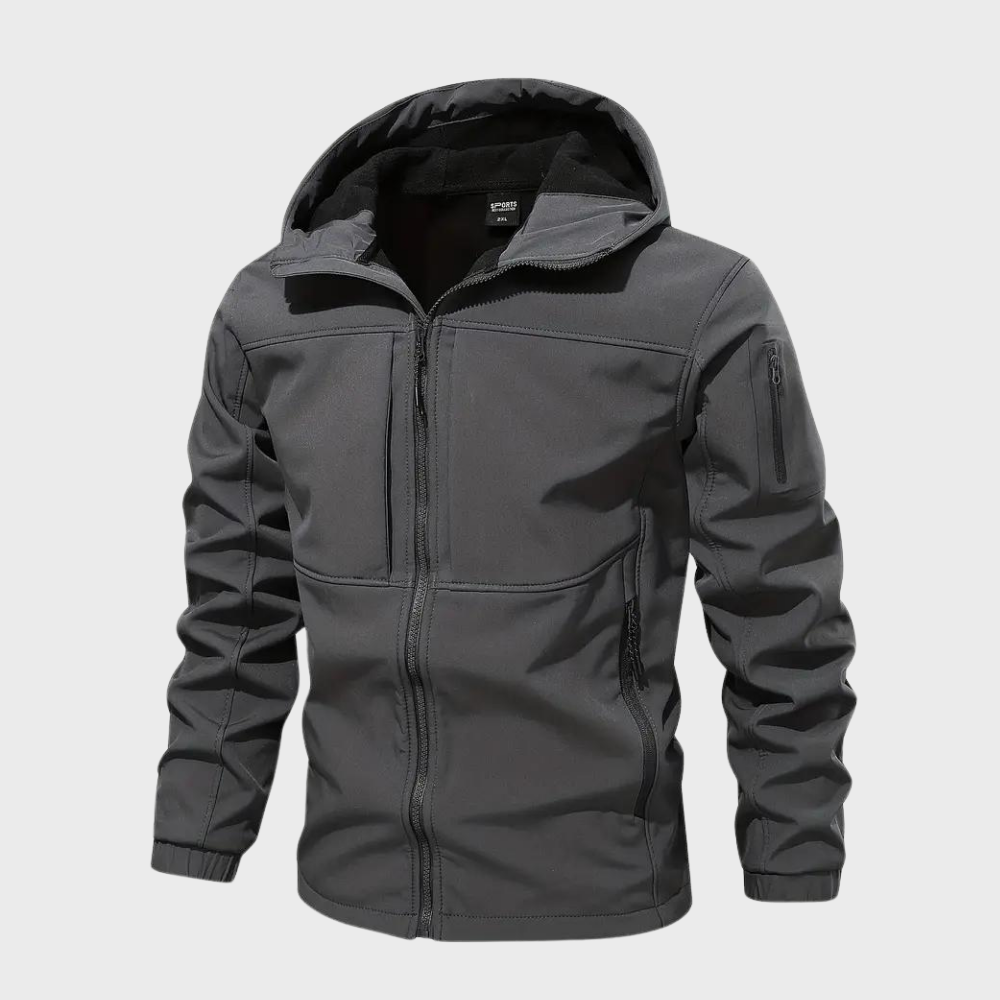 Casual Men's Jacket with Hood - Marco-Gray-S-Nora Luxe